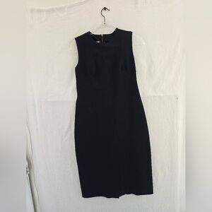 SPANKS Perfect Sheath Dress Sleeveless Black Shapely Zip Back Dress Ladies Small